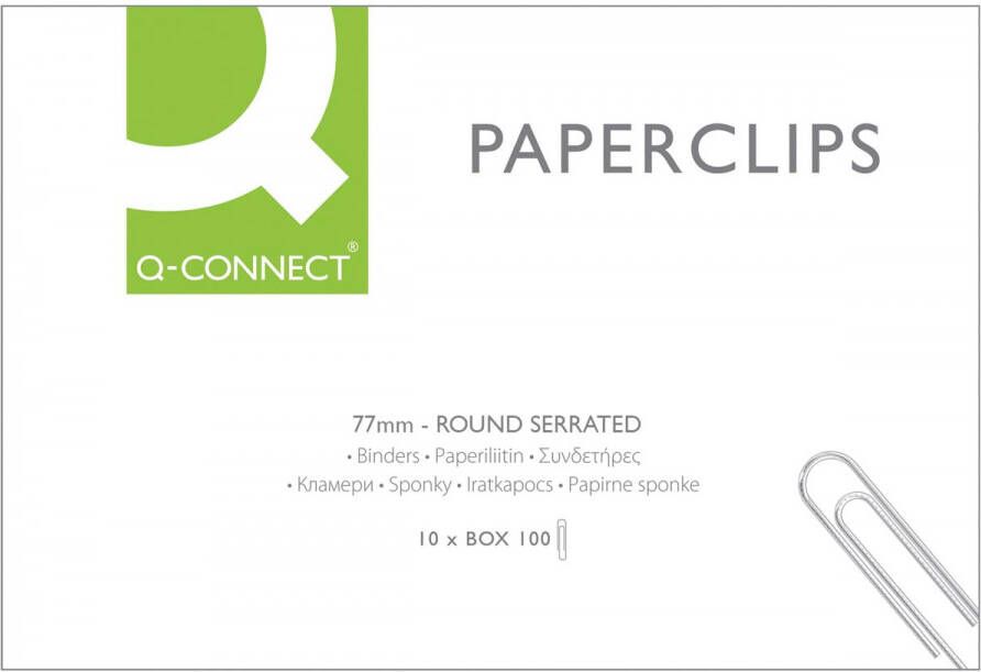 Q-CONNECT papierklemmen 77 mm doos van 100 stuks