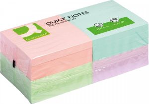 Q-CONNECT Quick Notes ft 76 x 76 mm 100 vel pak van 12 blokken in pastelkleuren
