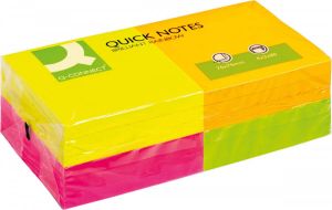 Q-CONNECT Quick Notes ft 76 x 76 mm 80 vel pak van 12 blokken in 4 neonkleuren