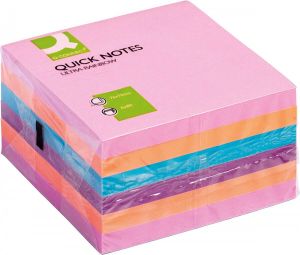 Q-CONNECT Quick Notes ft 76 x 76 mm 80 vel pak van 6 blokken in 4 verschillende kleuren