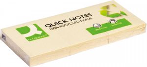 Q-CONNECT Quick Notes Recycled ft 38 x 51 mm 100 vel pak van 3 blokken geel