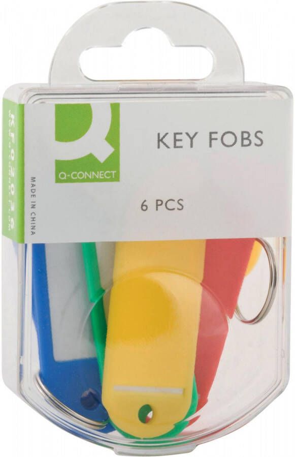 Q-CONNECT sleutelhanger pak van 6 stuks geassorteerde kleuren