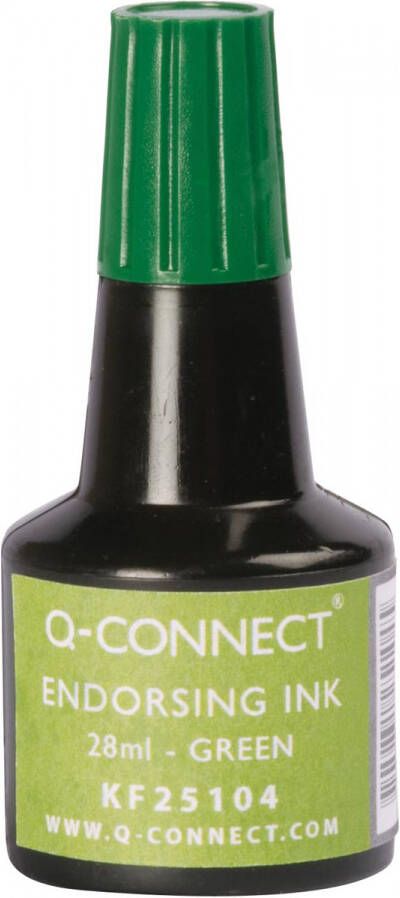 Q-CONNECT stempelinkt flesje van 28 ml groen