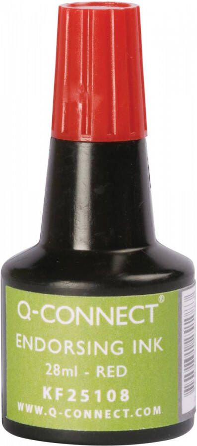Q-CONNECT stempelinkt flesje van 28 ml rood