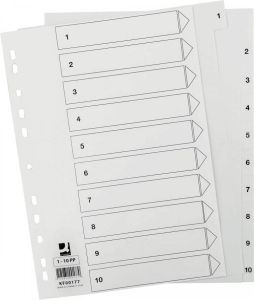 Q-Connect Q Connect tabbladen set 1 10 met indexblad ft A4 wit