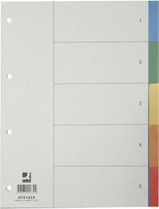 Q-Connect Q Connect tabbladen set 1 5 met indexblad ft A4 geassorteerde kleuren