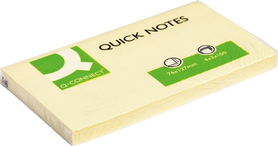 Q-CONNECT Quick Notes ft 76 x 127 mm 100 vel geel