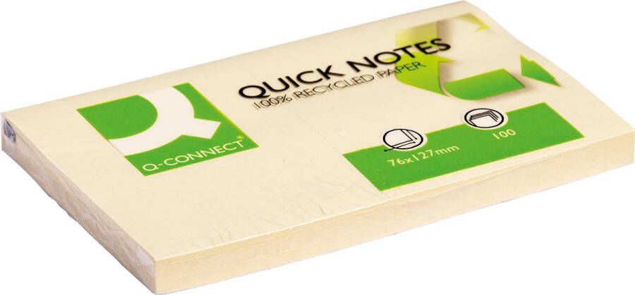 Q-CONNECT Quick Notes Recycled ft 76 x 127 mm 100 vel geel