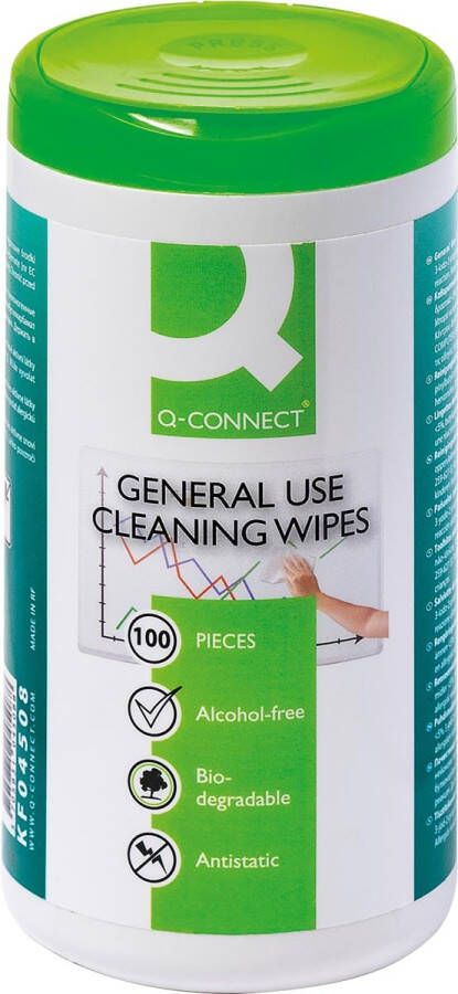 Q-Connect Q Connect reinigingsdoekjes voor telefoon multifunctioneel gebruik pak van 100 doekjes