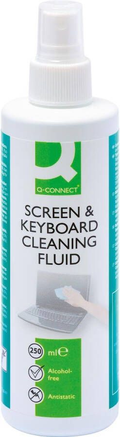 Q-Connect Q Connect reinigingsspray voor scherm en toetsenbord spuitbus van 250 ml