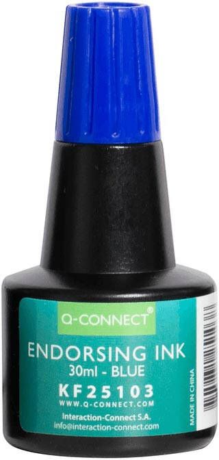 Q-CONNECT stempelinkt flesje van 28 ml blauw