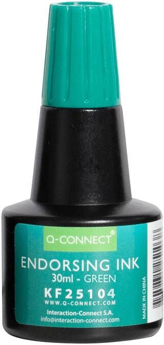 Q-CONNECT stempelinkt flesje van 28 ml groen