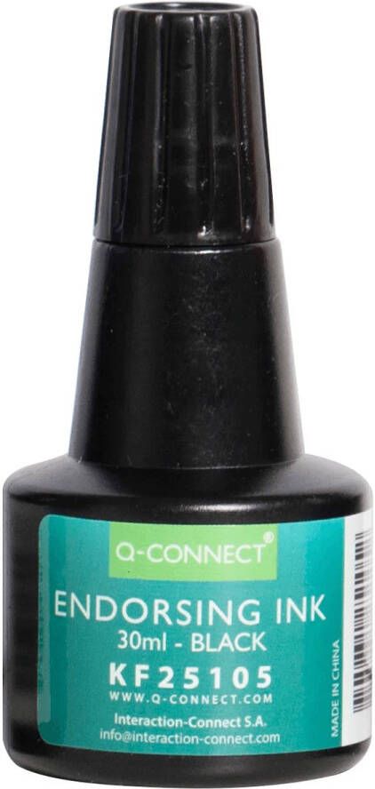 Q-CONNECT stempelinkt flesje van 28 ml zwart