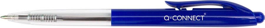 Q-CONNECT The Clicker balpen intrekbaar medium doos van 20 stuks blauw