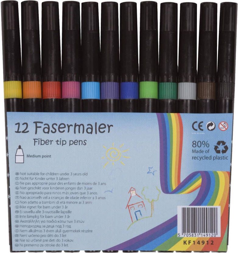 Q-Connect Q Connect viltstift geassorteerde kleuren pak van 12 stuks