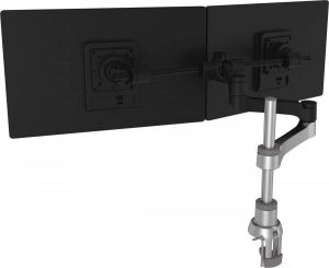 R-Go Tools R Go Zepher C2 Circulaire Monitorarm smartbar 2 schermen Bureaubevestiging verstelbaar 0 8 kg zwart zilver lage carbon footp