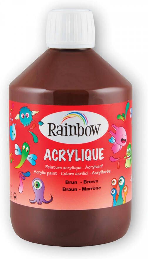 Rainbow acrylverf flacon van 500 ml bruin