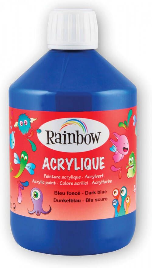 Rainbow acrylverf flacon van 500 ml donkerblauw