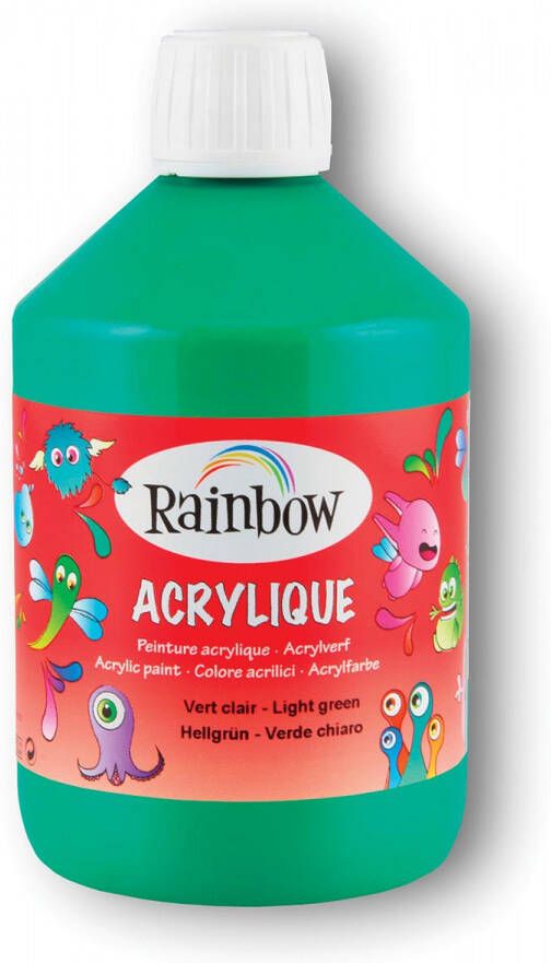 Rainbow acrylverf flacon van 500 ml donkergroen