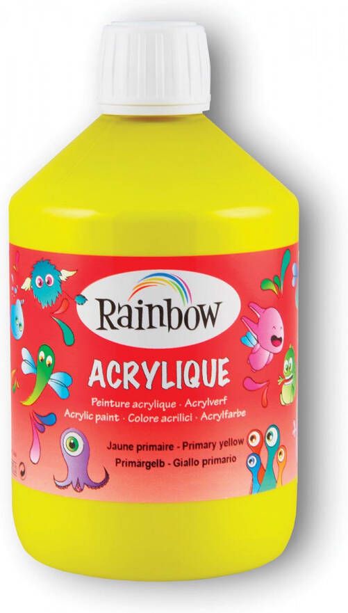 Rainbow acrylverf flacon van 500 ml geel
