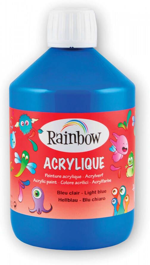 Rainbow acrylverf flacon van 500 ml lichtblauw