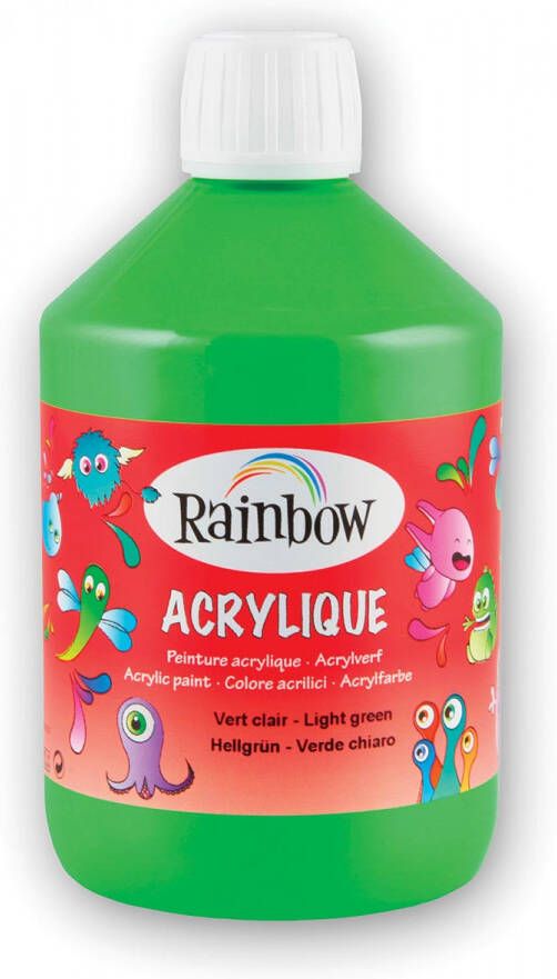 Rainbow acrylverf flacon van 500 ml lichtgroen