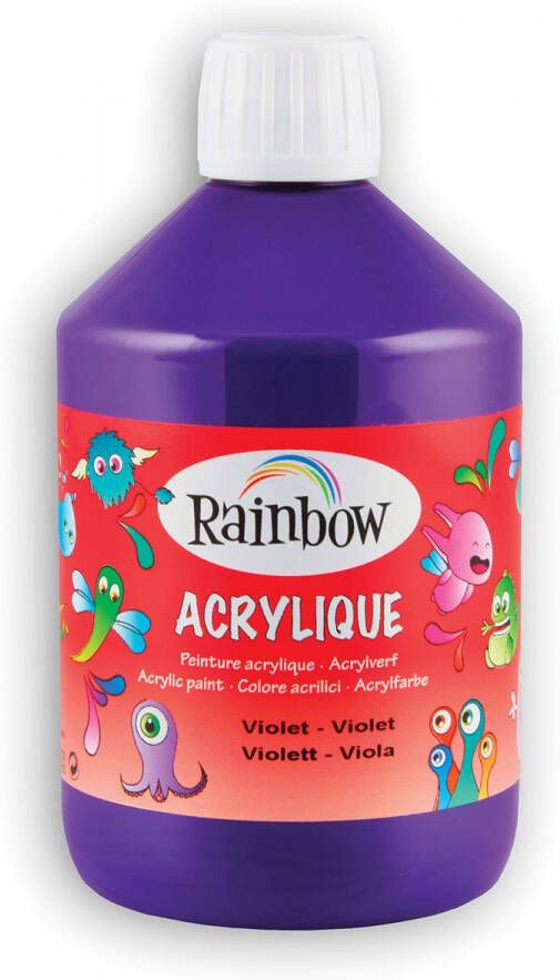 Rainbow acrylverf flacon van 500 ml paars