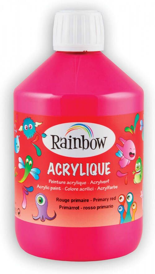Rainbow acrylverf flacon van 500 ml rood