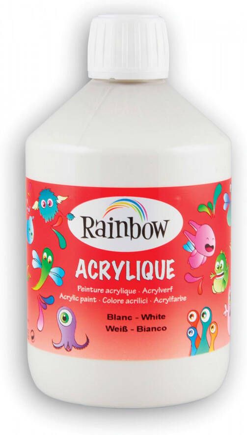 Rainbow acrylverf flacon van 500 ml wit