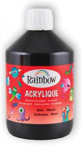 Rainbow acrylverf flacon van 500 ml zwart