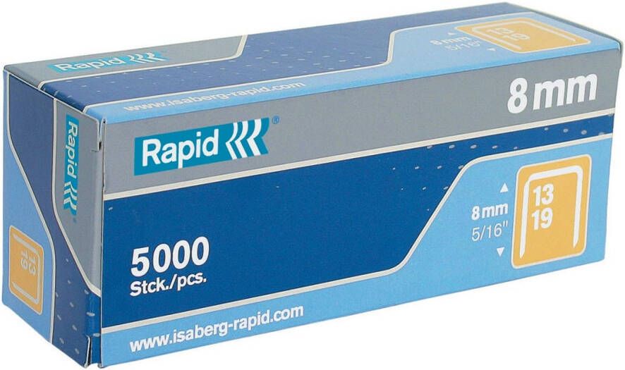 Rapid nietjes 13 8 gegalvaniseerd doos van 5.000 nietjes