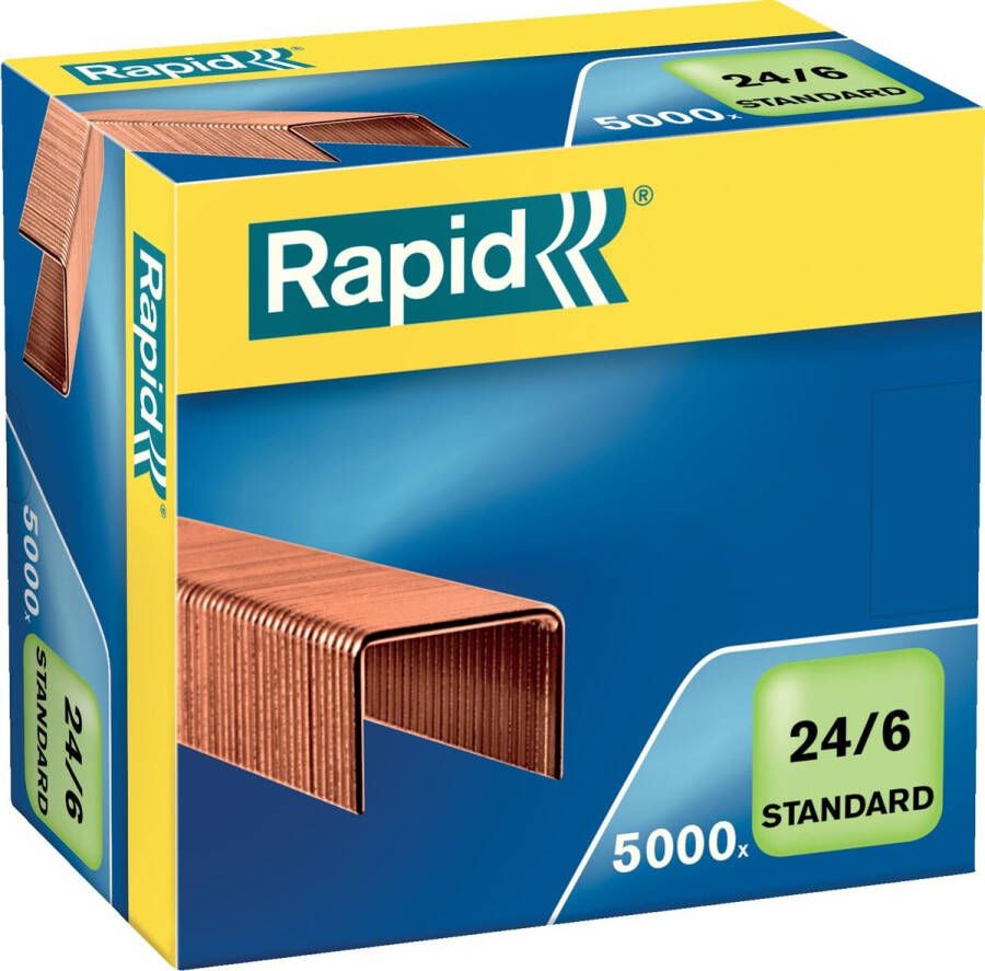 Rapid Nieten 24 6 kopercoating standaard 5000 stuks