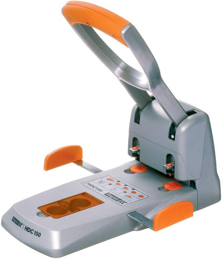 Rapid Perforator Supreme HDC150 2 heavy duty 2-gaats 150 vel zilver oranje