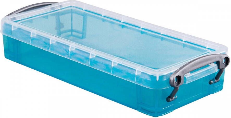 Really Useful Boxes van stevig kunststof | VindiQ Really Useful Box 0 55 liter transparant helblauw