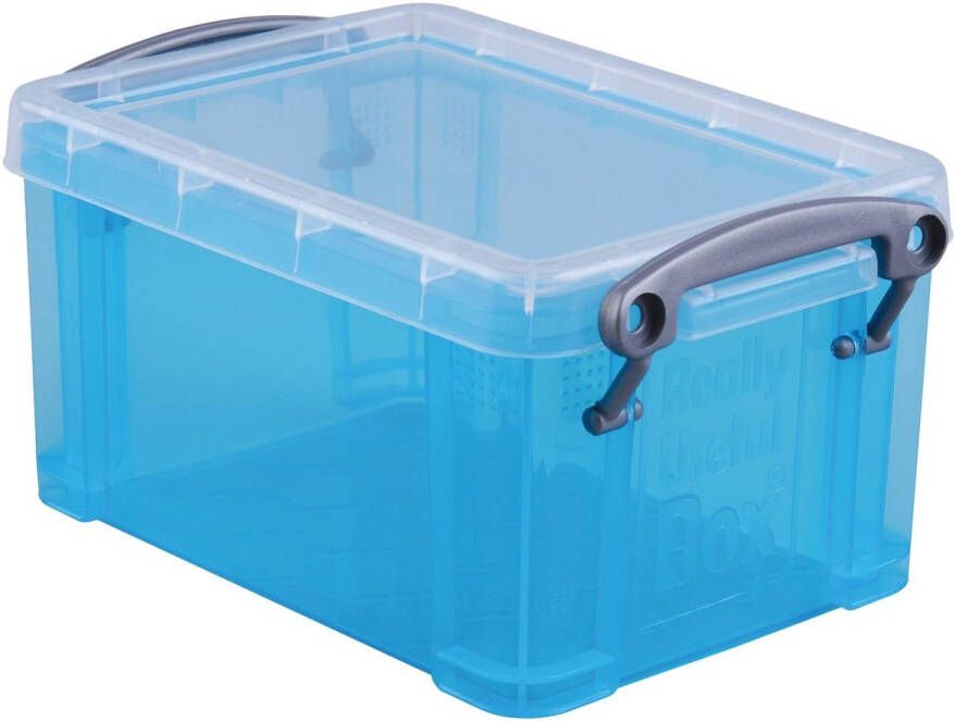 Really Useful Boxes van stevig kunststof | VindiQ Really Useful Box 0 7 liter transparant helblauw