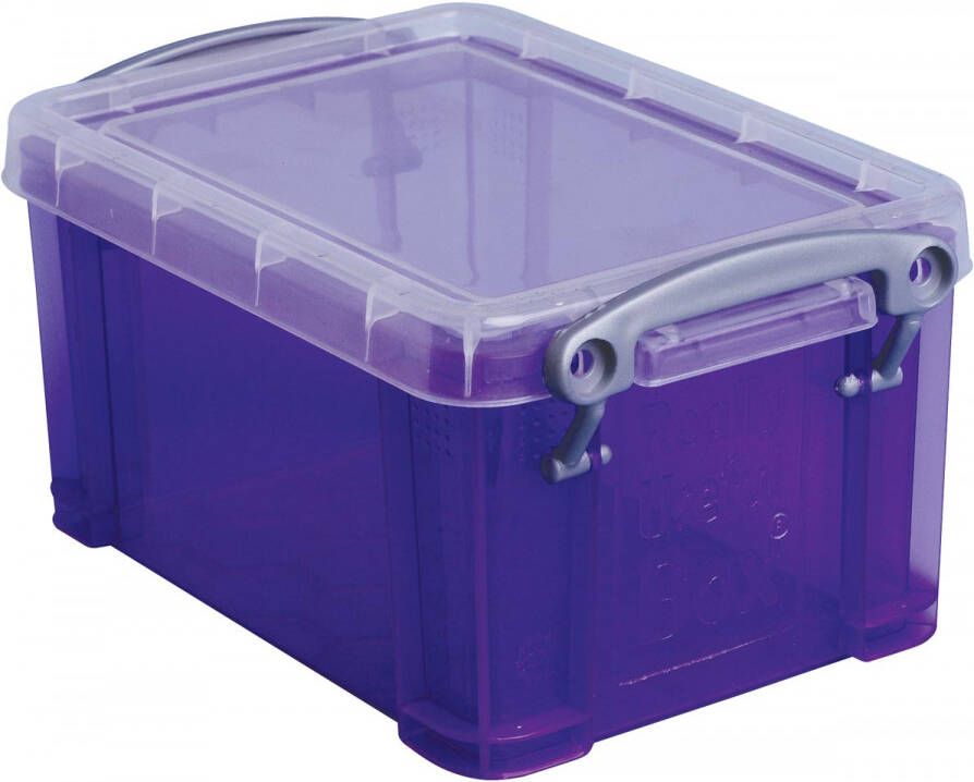 Really Useful Boxes van stevig kunststof | VindiQ Really Useful Box 0 7 liter transparant paars