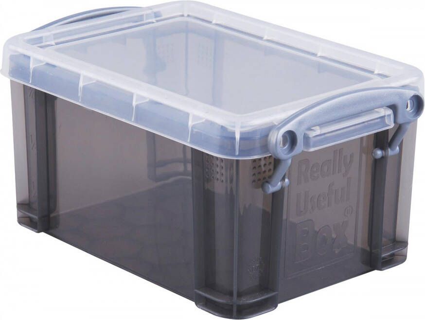 Really Useful Boxes van stevig kunststof | VindiQ Really Useful Box 0 7 liter transparant smoke