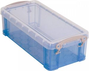 Really Useful Boxes van stevig kunststof | VindiQ Really Useful Box 0 9 liter transparant blauw