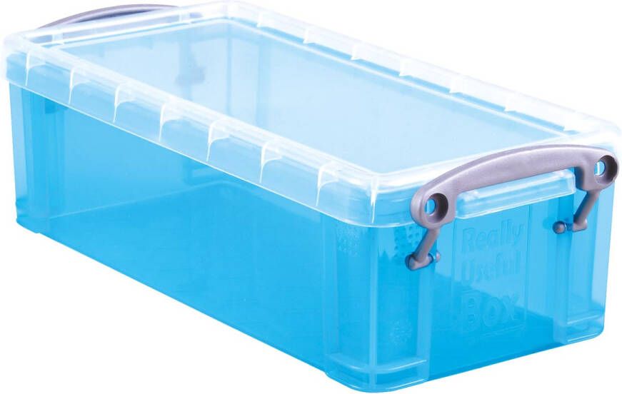 Really Useful Boxes van stevig kunststof | VindiQ Really Useful Box 0 9 liter transparant helblauw