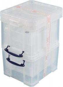 Really Useful Boxes van stevig kunststof | VindiQ Really Useful Box 35 liter transparant pak van 3 dozen