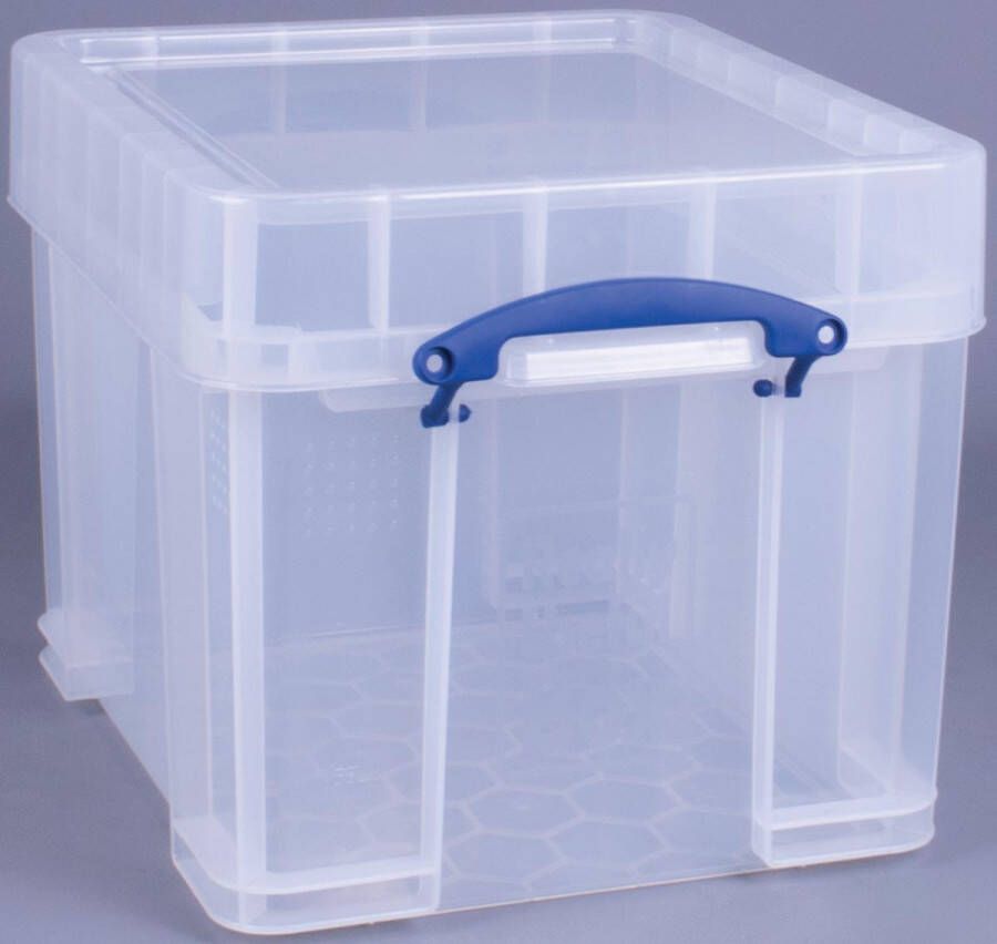 Really Useful Boxes van stevig kunststof | VindiQ Really Useful Box 35 liter XL transparant per stuk verpakt in karton