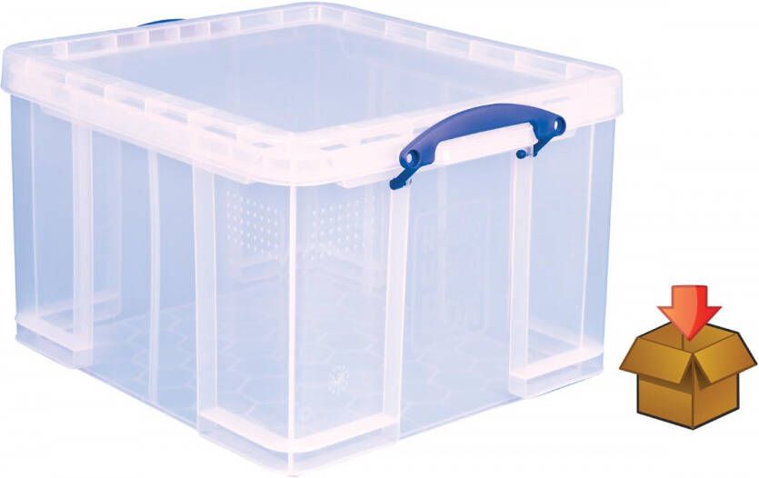 Really Useful Boxes van stevig kunststof | VindiQ Really Useful Box 42 liter transparant per stuk verpakt in karton