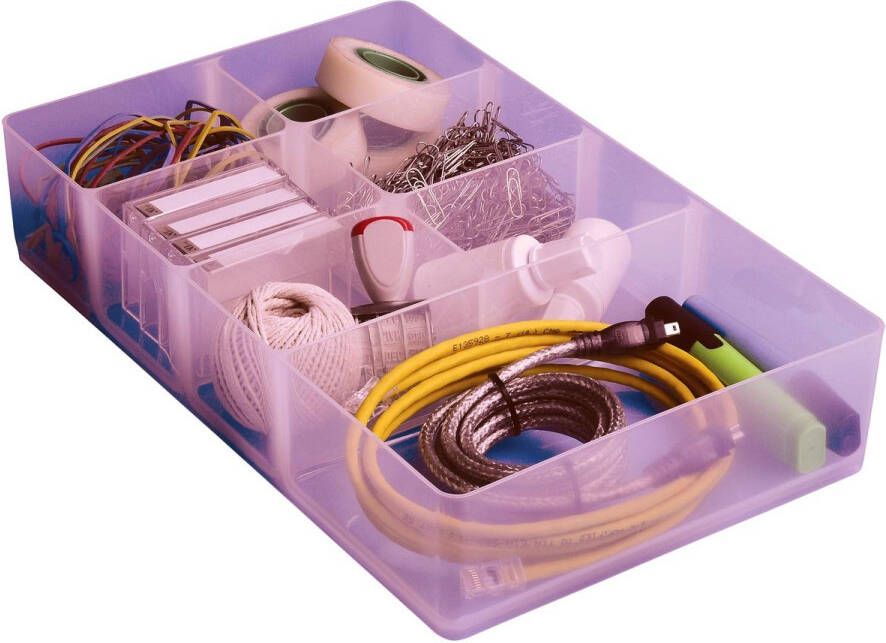 Really Useful Boxes van stevig kunststof | VindiQ Really Useful Box divider met 7 vakjes voor 9 liter transparant