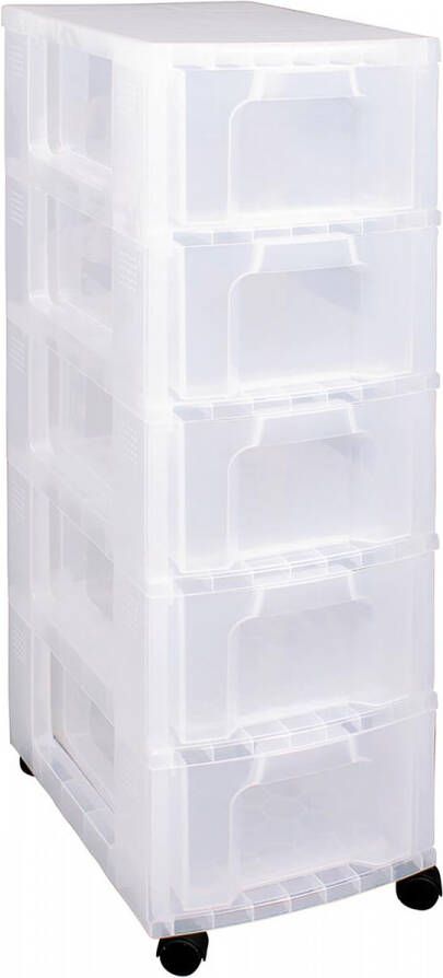 Really Useful Boxes van stevig kunststof | VindiQ Really Useful Box ladenblok 5 x 12 l transparant