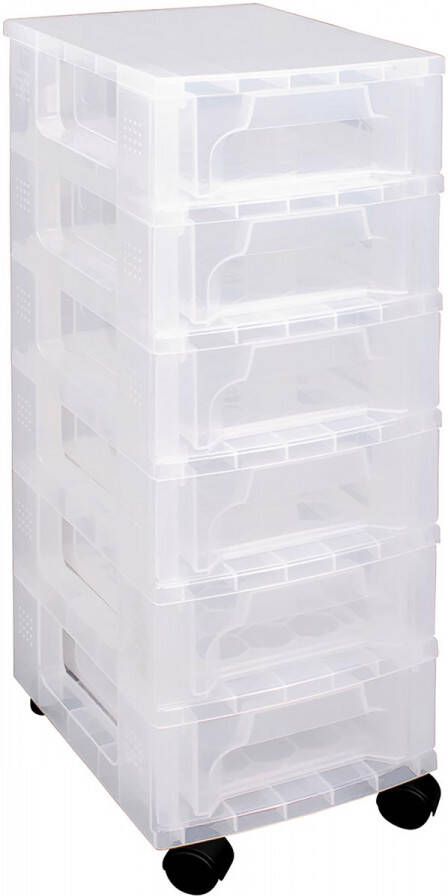 Really Useful Boxes van stevig kunststof | VindiQ Really Useful Box ladenblok 6 x 3 5 l transparant