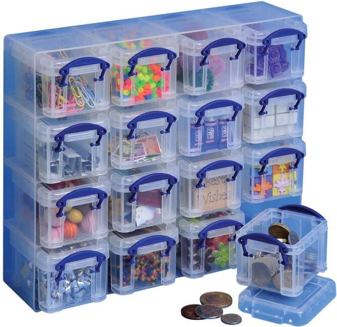 Really Useful Boxes van stevig kunststof | VindiQ Really Useful Box muurkubus met 16 x 0 14 liter transparant