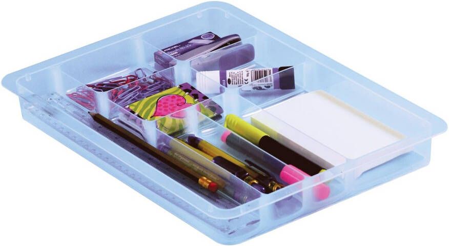 Really Useful Boxes van stevig kunststof | VindiQ Really Useful Box office divider met 8 vakjes voor 4 liter of 9 liter transparant