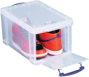 Really Useful Boxes van stevig kunststof | VindiQ Really Useful Box opbergdoos 14 liter met opening aan de voorkant transparant