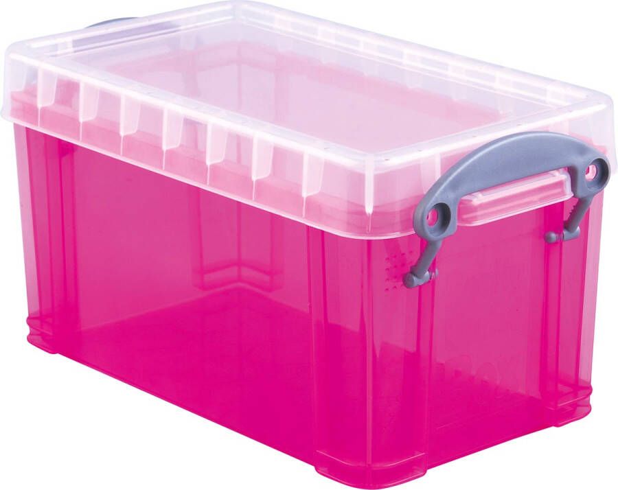 Really Useful Boxes van stevig kunststof | VindiQ Really Useful Box opbergdoos 2 1 liter transparant roze