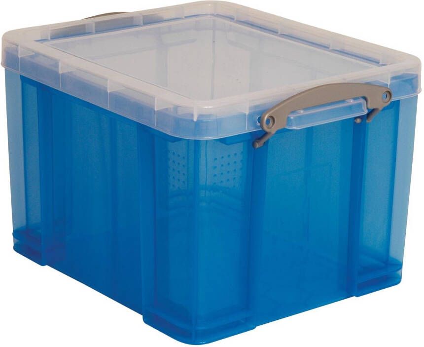 Really Useful Boxes van stevig kunststof | VindiQ Really Useful Box opbergdoos 35 liter transparant blauw